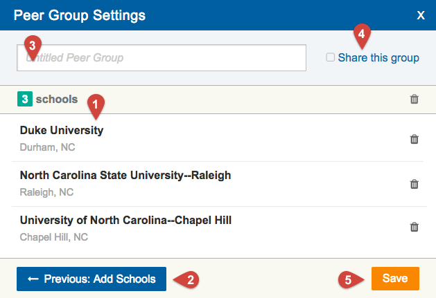 Peer Group Creator - Group Settings